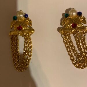 Ram vintage clip ons gold tone